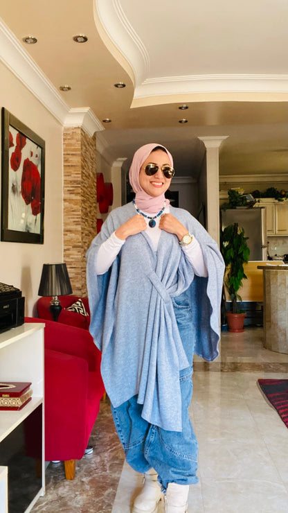 Plain Knitted Poncho