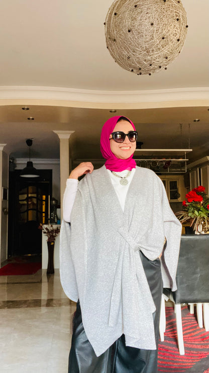 Shimmer Knitted Poncho