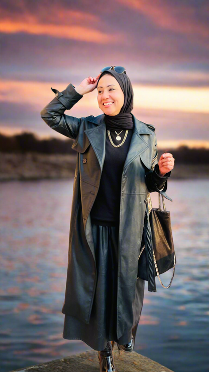 Wild Leather Coat-Black