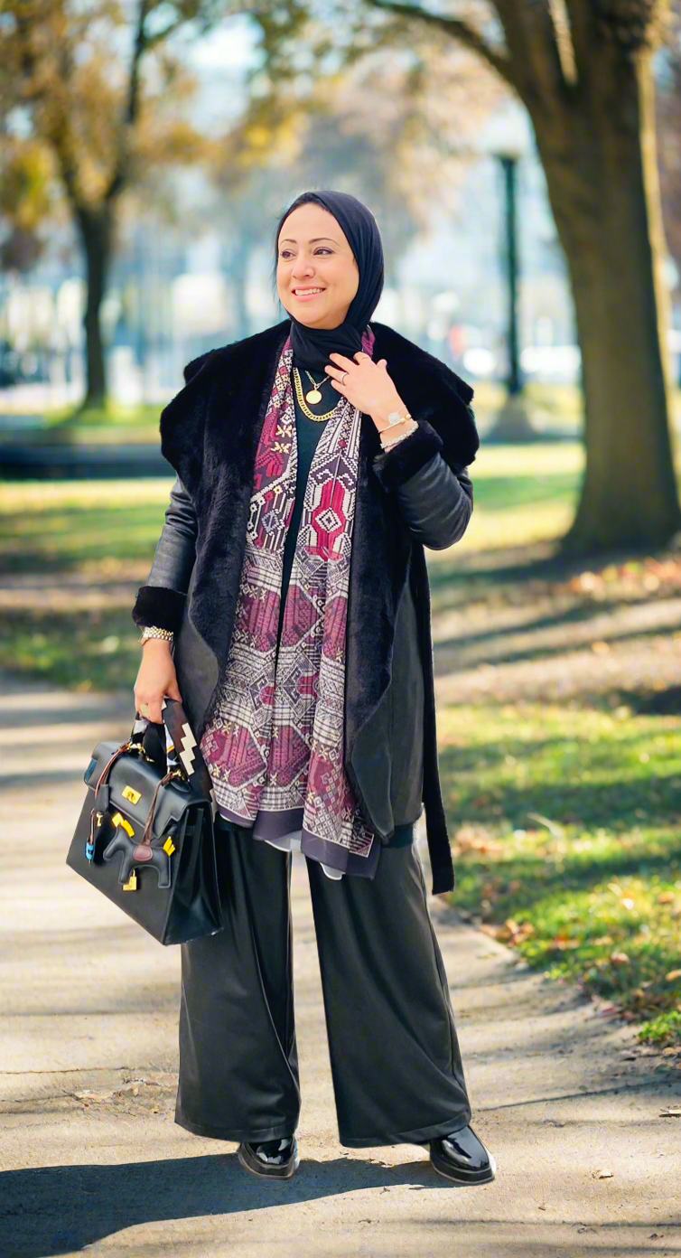 Winter Queen Leather Jacket Black