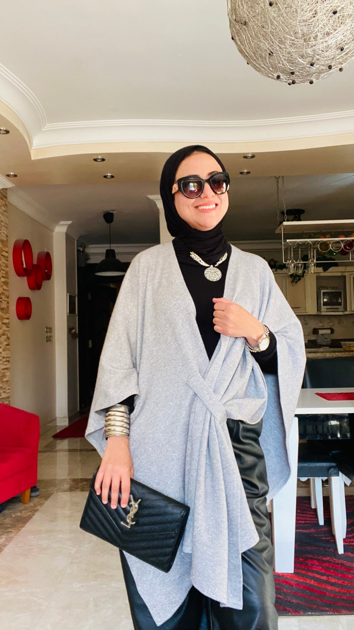 Shimmer Knitted Poncho