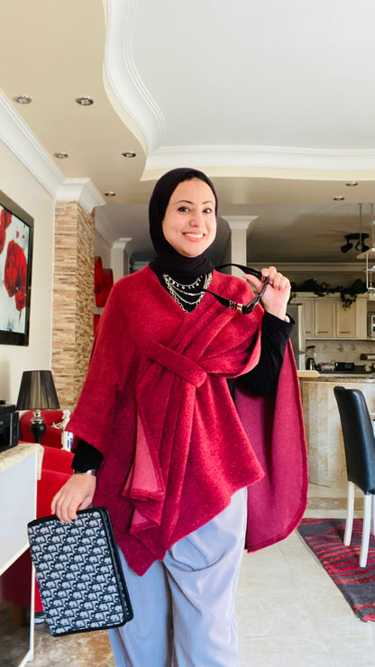 Plain Knitted Poncho