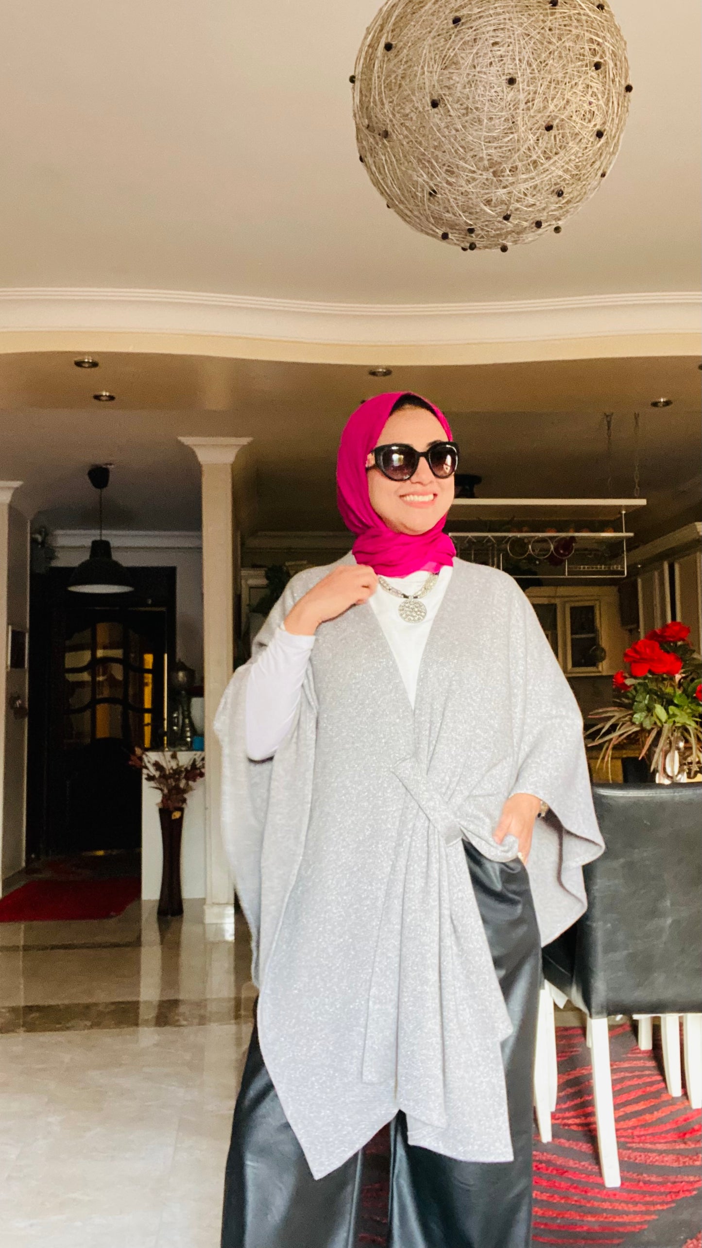 Shimmer Knitted Poncho