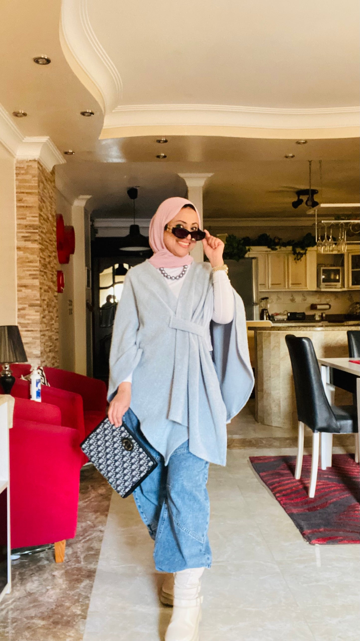 Plain Knitted Poncho