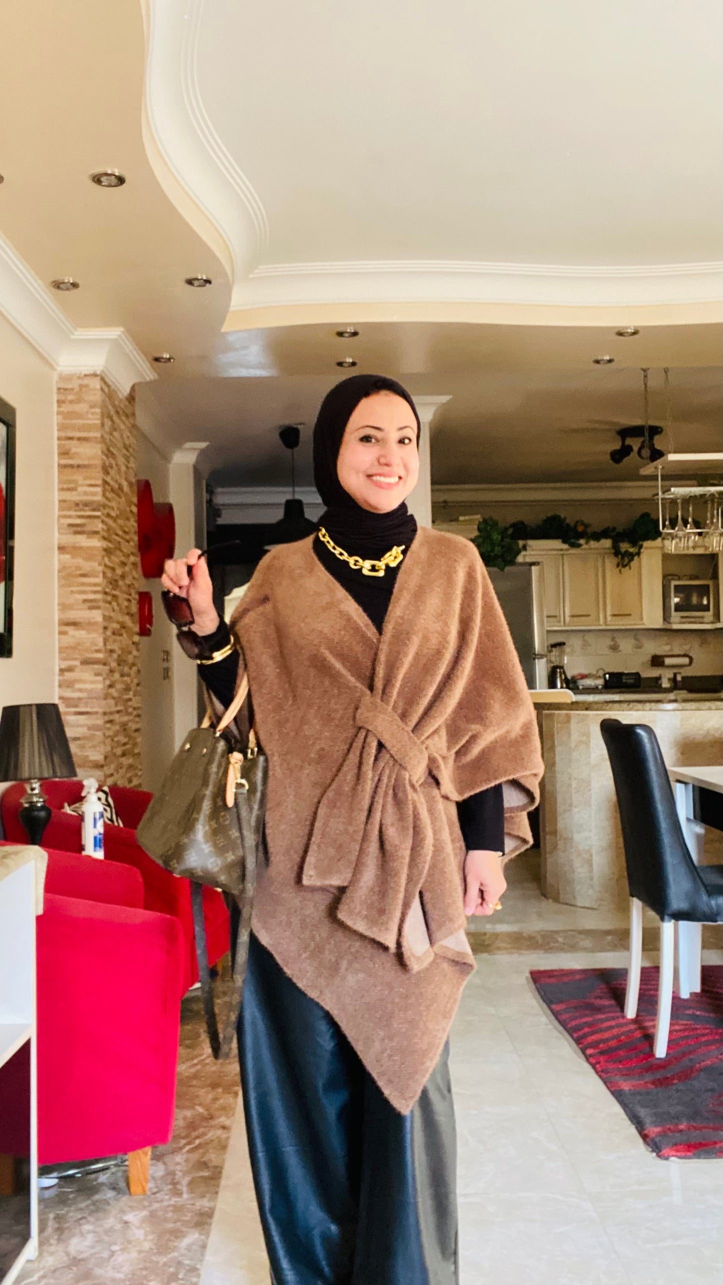 Plain Knitted Poncho