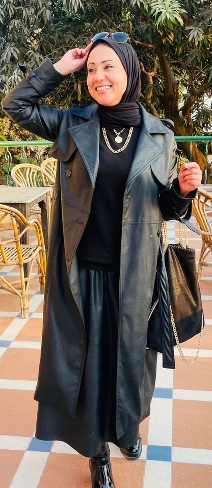 Wild Leather Coat-Black