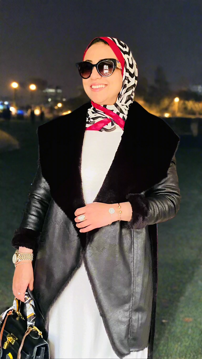 Winter Queen Leather Jacket Black