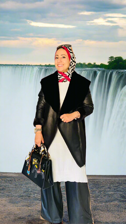 Winter Queen Leather Jacket Black