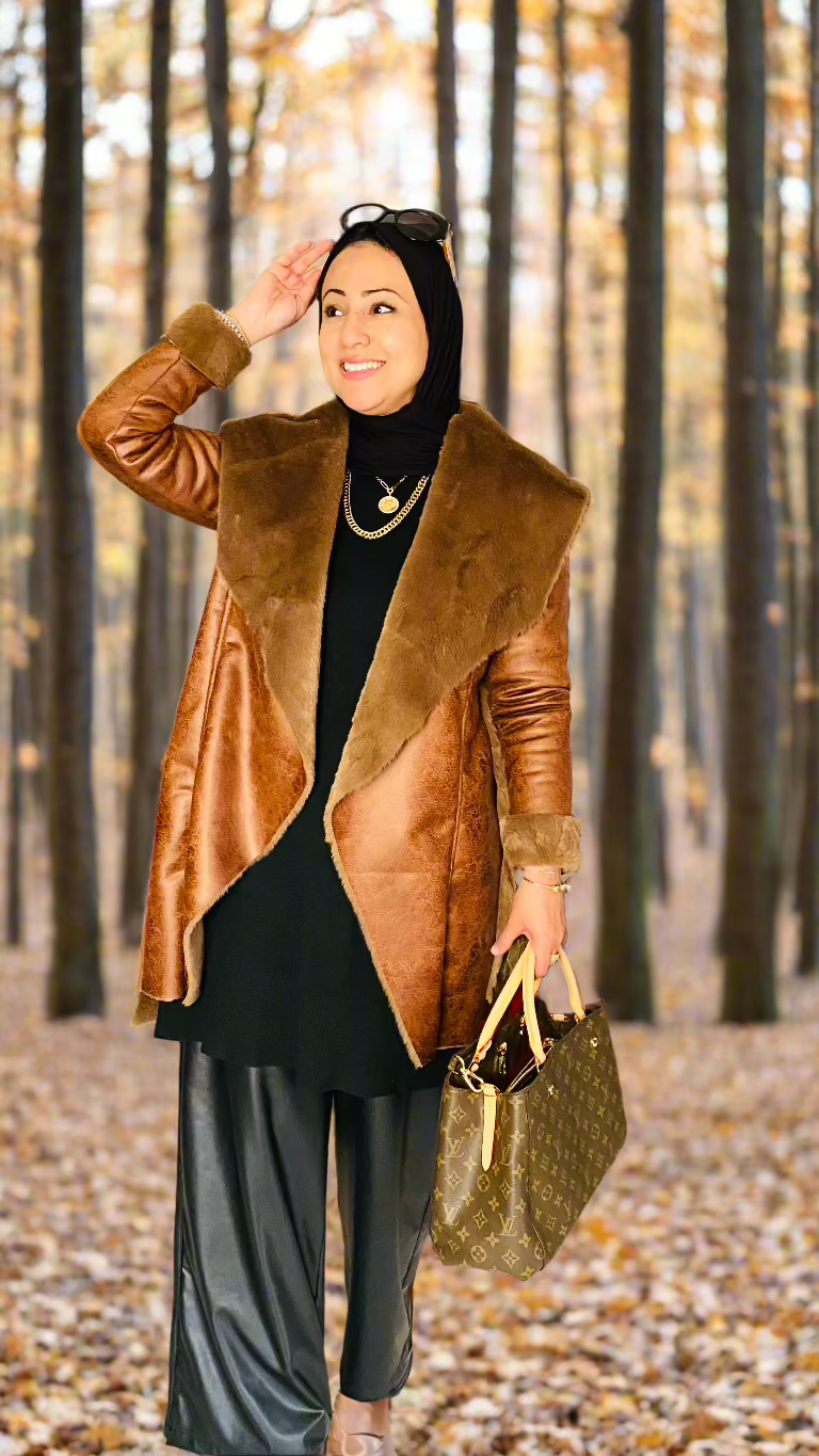 Winter Queen Leather Jacket Camel
