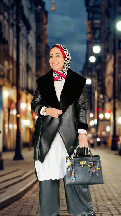 Winter Queen Leather Jacket Black