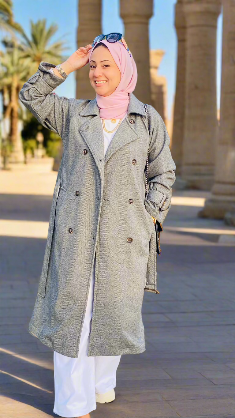 ‏Star Light Trench Coat- Gray
